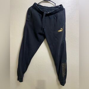 Puma Men's Women’s Black and Gold Joggers